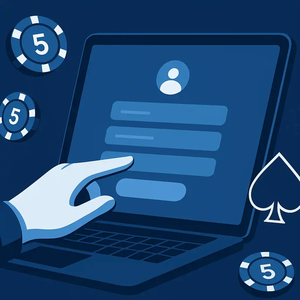 Player creating a Westio Casino account on a laptop